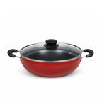 MR PLUS KADAI 24 CM WITH GLASS LID I/B MC 8141