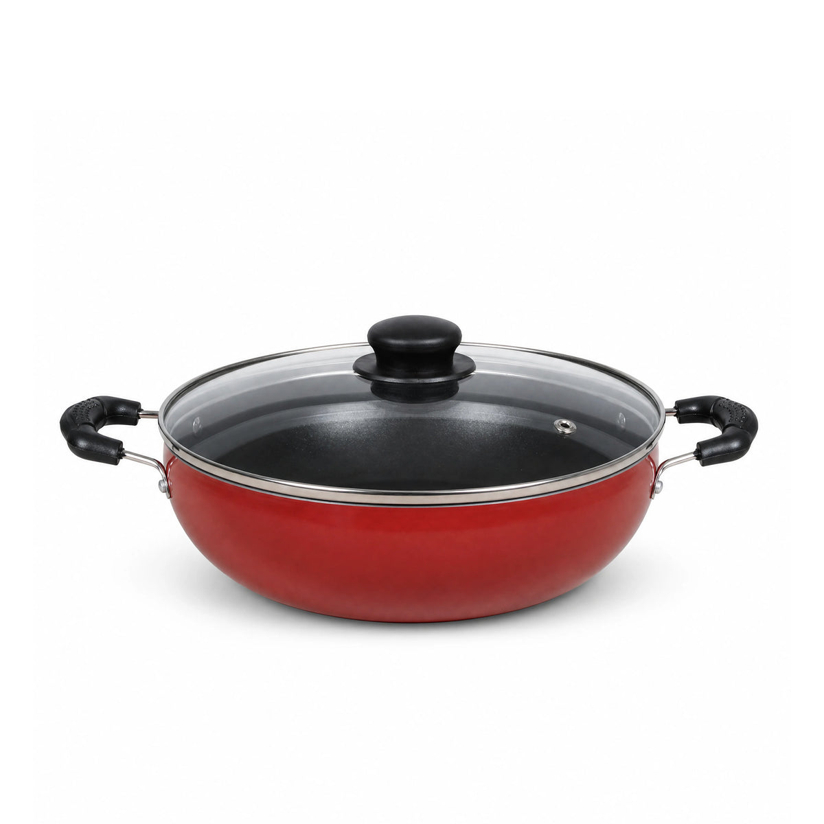 MR PLUS KADAI 24 CM WITH GLASS LID I/B MC 8141