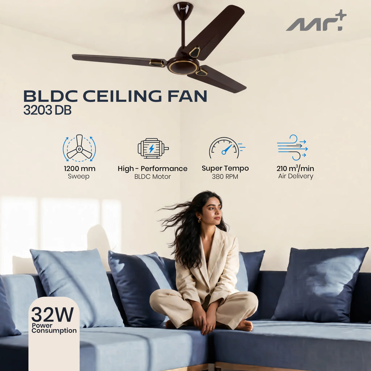 MR PLUS BLDC CEILING FAN MR 3203DB