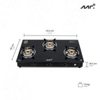 MR PLUS THREE BURNER GAS STOVE MG8703GS