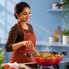 MR PLUS KADAI 24 CM WITH GLASS LID I/B MC 8141