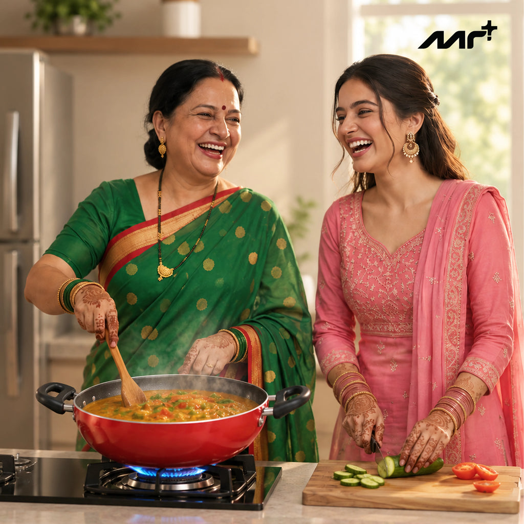 MR PLUS  KADAI 28 CM WITH GLASS LID I/B MC8143