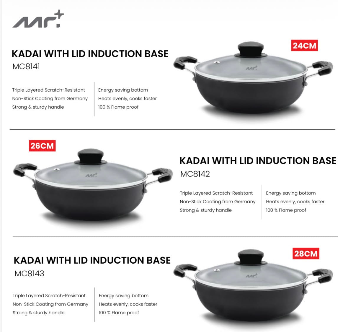 MR PLUS KTF  4 PCS NON STICK COMBO IB MC 8440