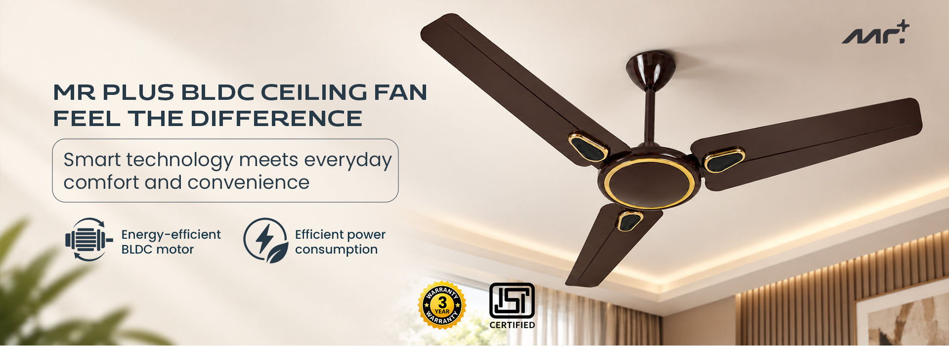 MR.PLUS High Air Delivery Energy Efficient Ceiling Fan